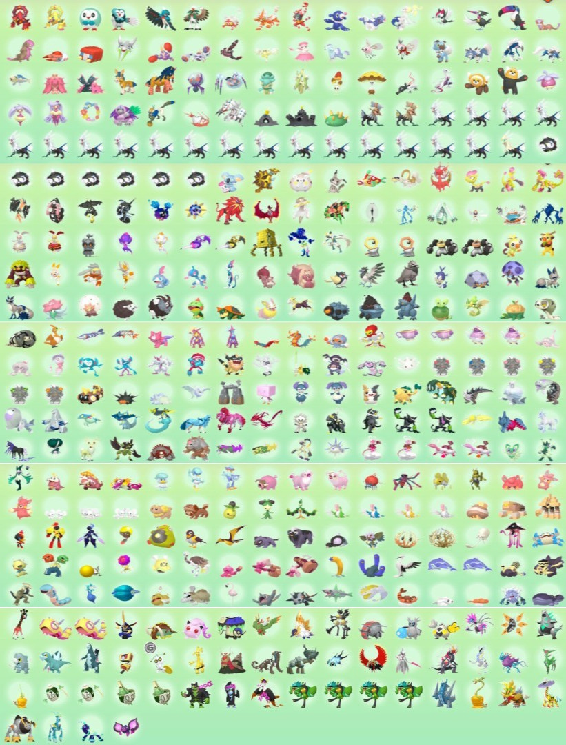 Pokemon HOME Full living dex | Shiny Non-Shiny | +1200 Pokemon