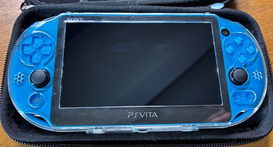Sony PS Vita PCH-2000 Aqua Blue Console Tested Working Japan w/32GB MS 2 Games