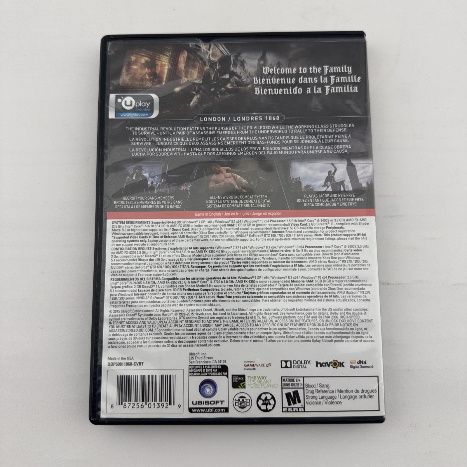 Assassin’s Creed Syndicate Limited Edition PC DVD-ROM Game with Key Code