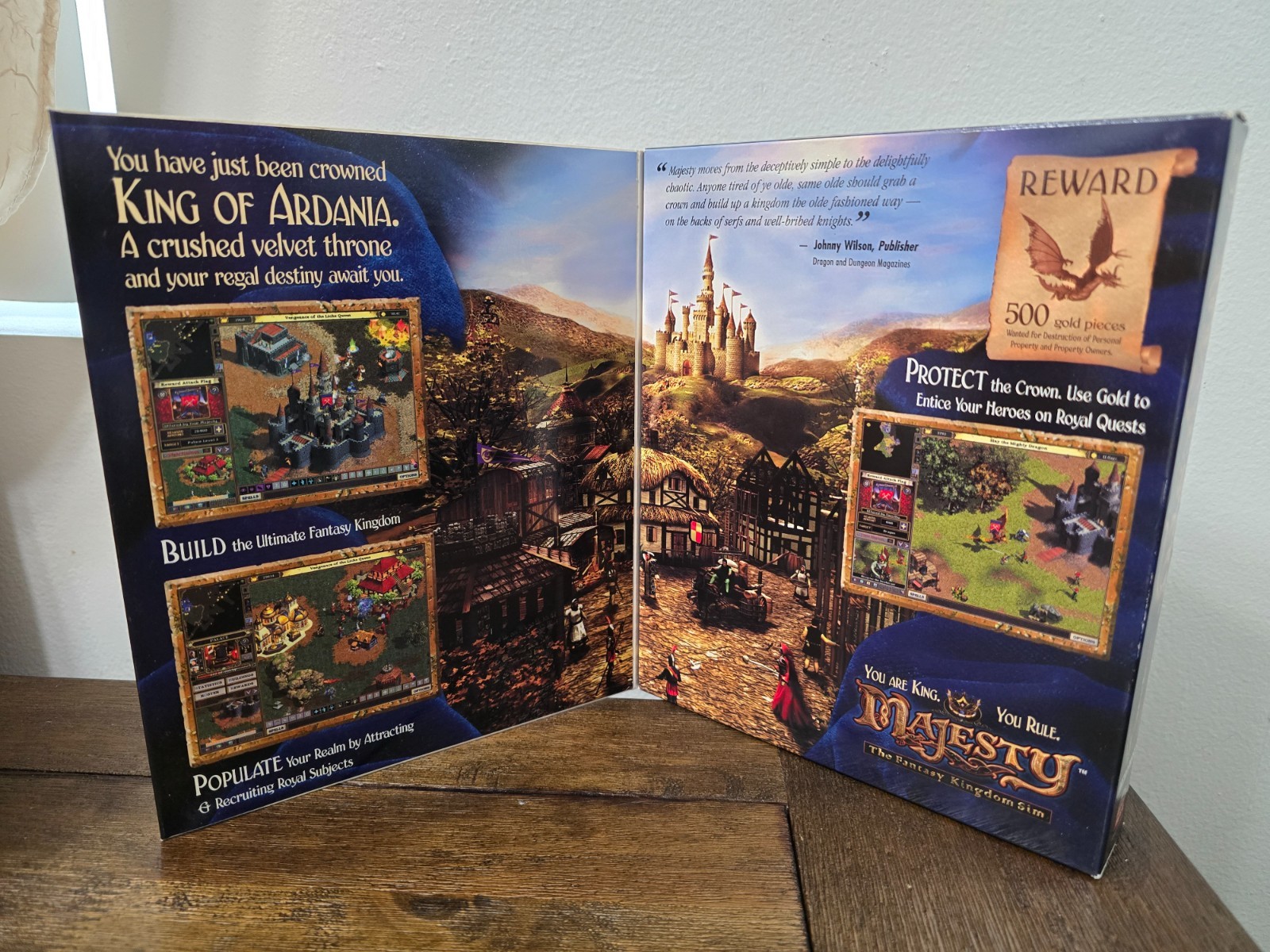 Majesty The Fantasy Kingdom Sim PC Game Box Micro Prose Windows 95/98 COMPLETE