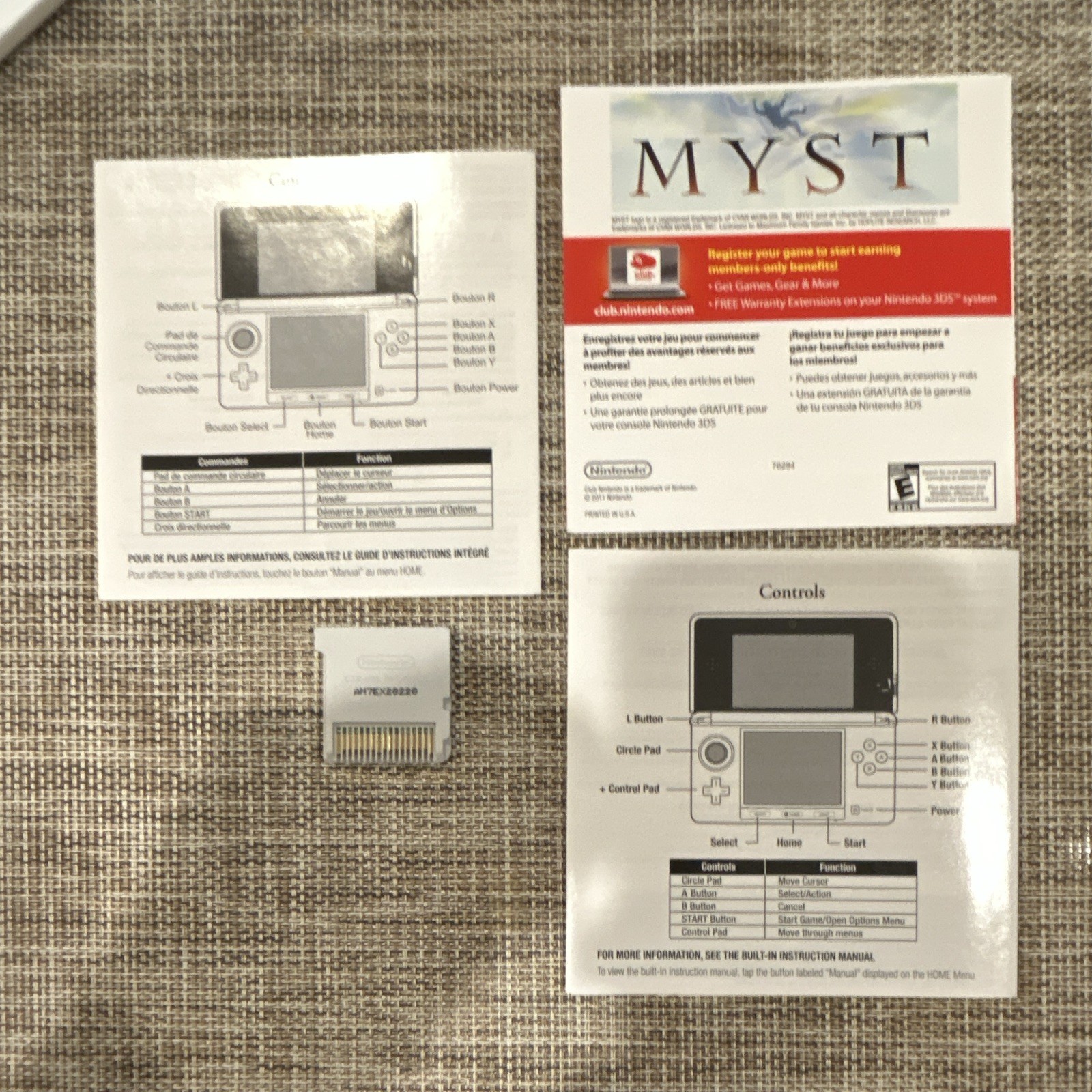 Maximum Games Myst (Nintendo 3DS) NTSC-U/C E-Everyone Myst Series w/ Manual