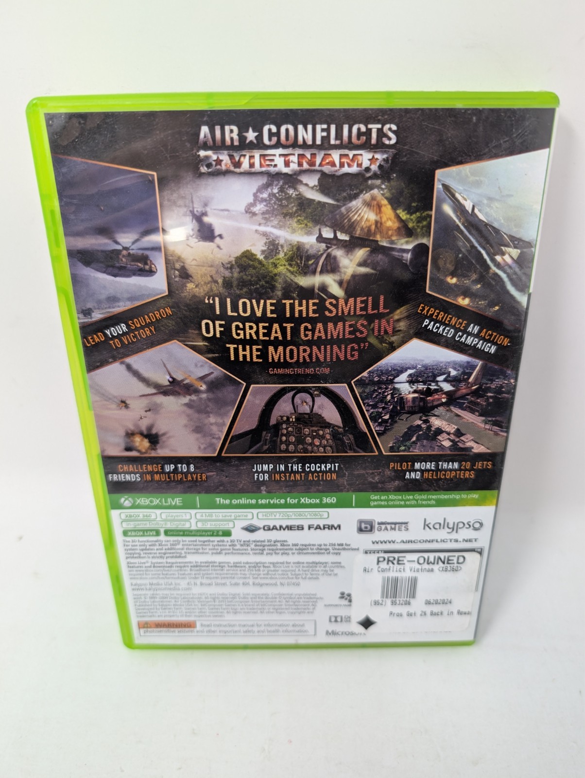 Air Conflicts: Vietnam (Microsoft Xbox 360) Kalypso CIB w/Manual