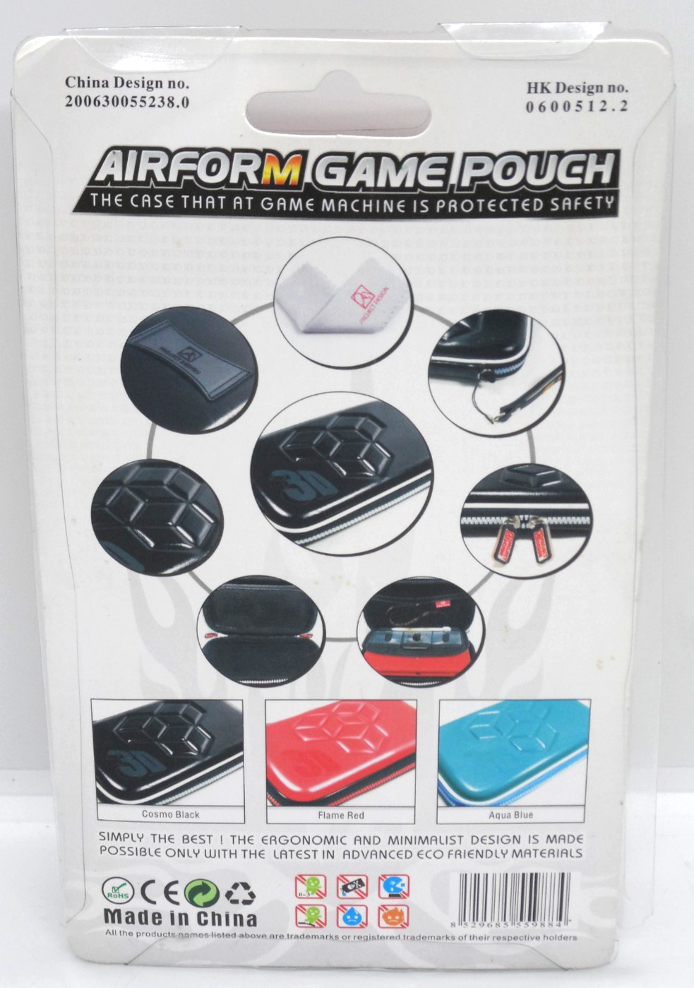 New ~ AIRFORM 3D Flame Red Game Pouch Nintendo DS Lite DSL Case Japan nds nib