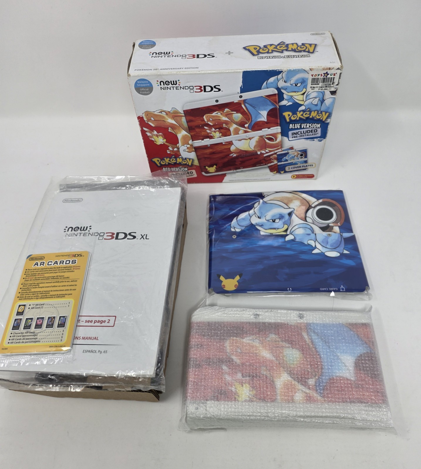 💥 New Nintendo 3DS Pokemon 20th Anniversary Edition System Box Plates Red Blue