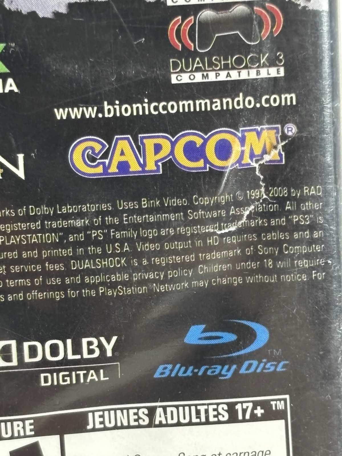 Bionic Commando (Sony PlayStation 3 2009) Complete w/ Manual Black Label Tested