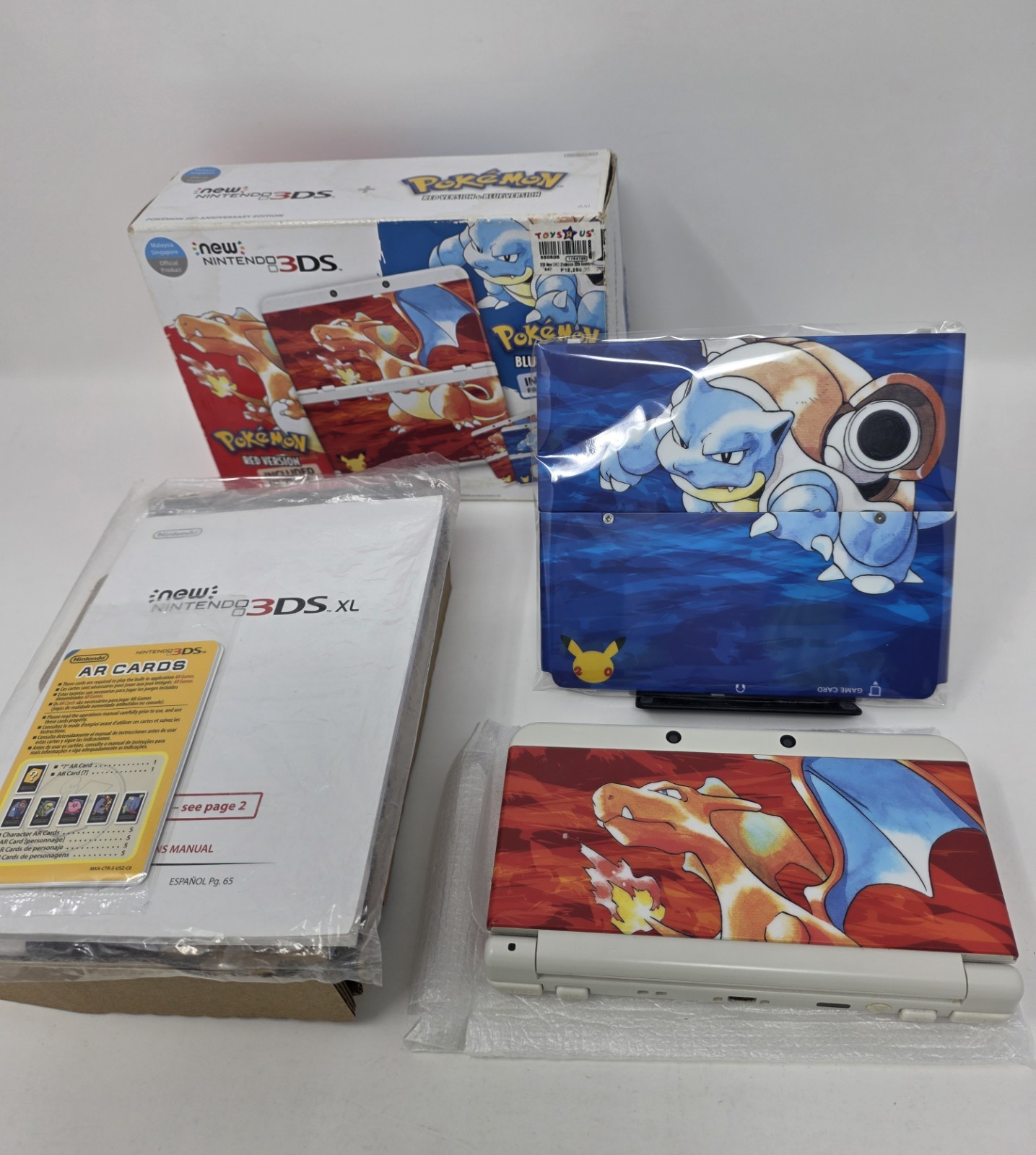 💥 New Nintendo 3DS Pokemon 20th Anniversary Edition System Box Plates Red Blue