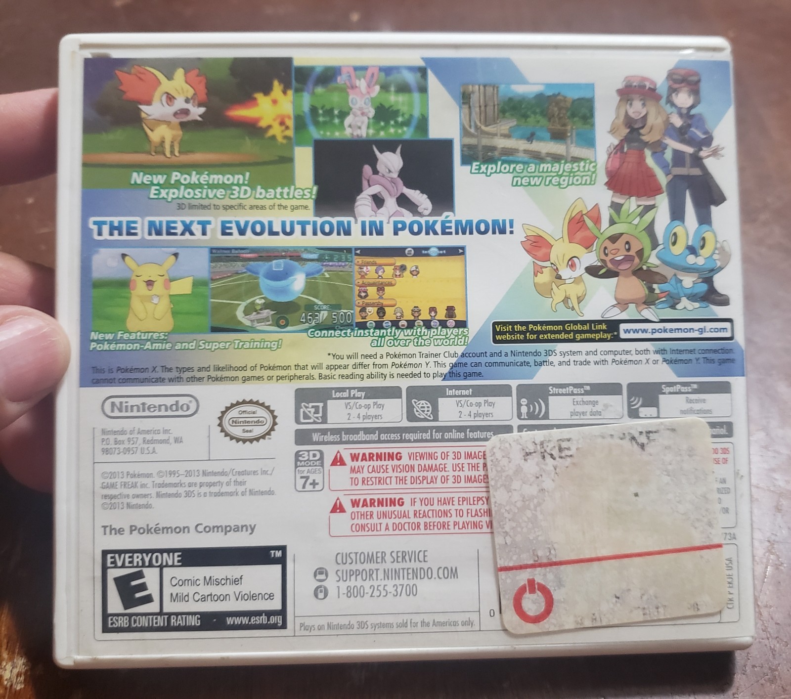Pokemon X (Nintendo 3DS, 2013) Case Manual/Inserts & Game Cartridge, Tested