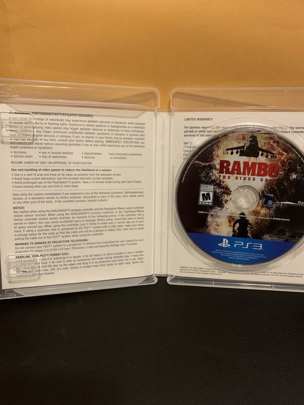 Rambo: The Video Game (Sony PlayStation 3, 2014) TESTED RARE