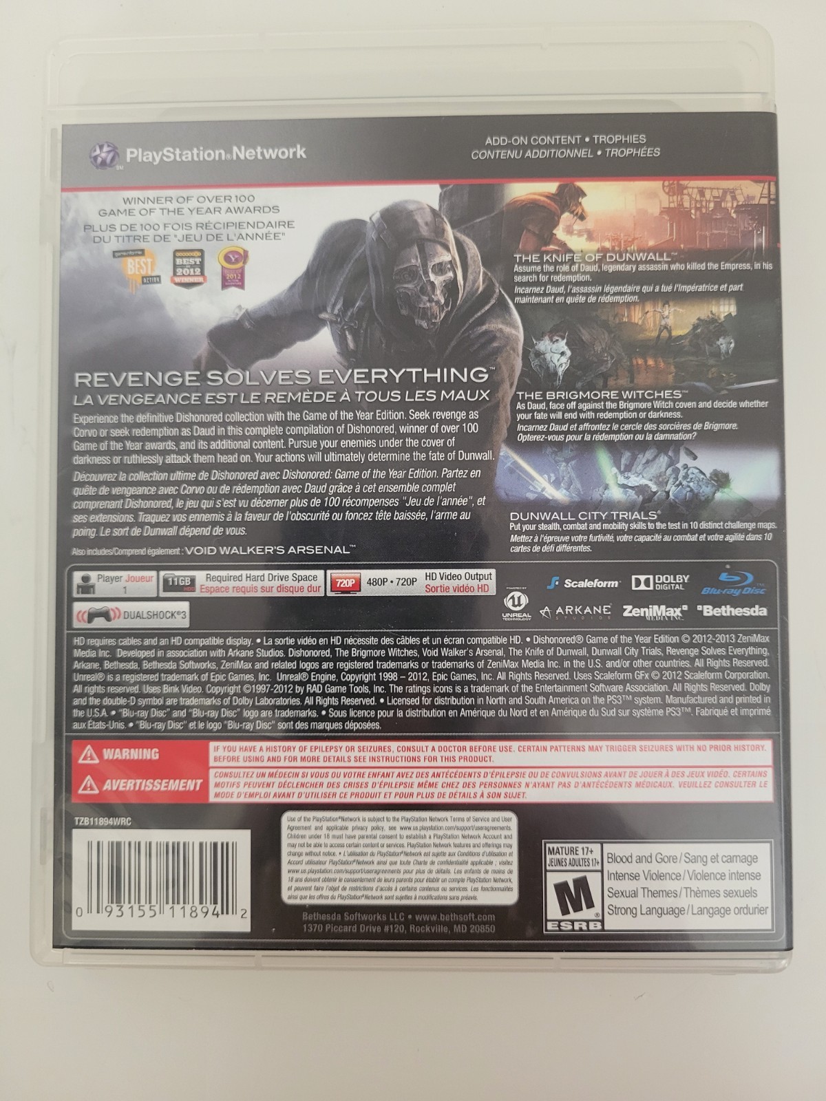 Dishonored Game of the Year Edition PS3 – Complete with Manual & DLC