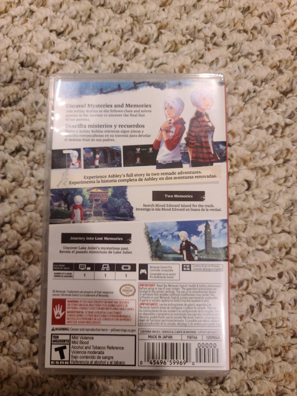 Nintendo Another Code: Recollection Nintendo Switch NTSC-U/C (US/Canada) T