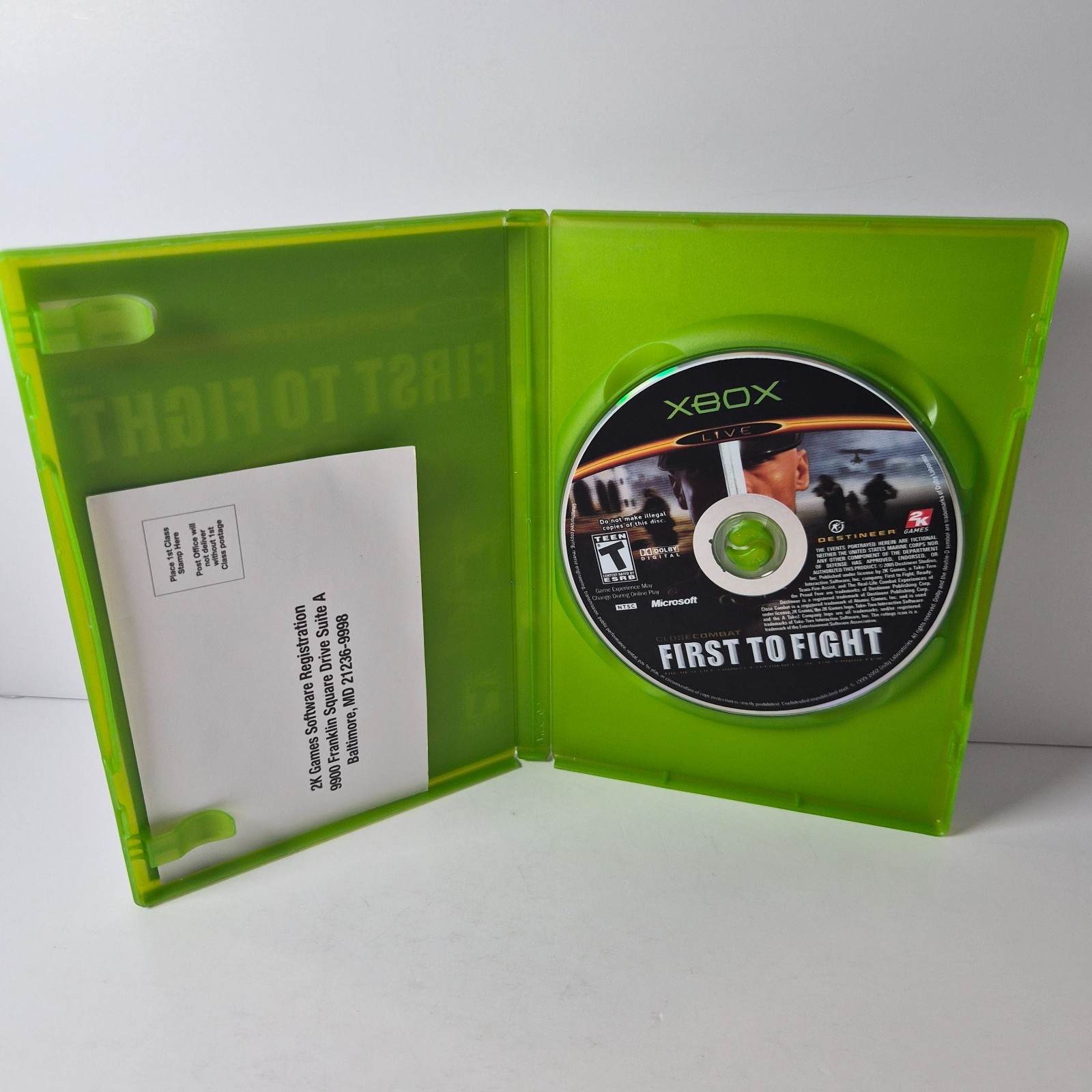 Close Combat First to Fight Xbox Complete w/ Registration Insert Tested