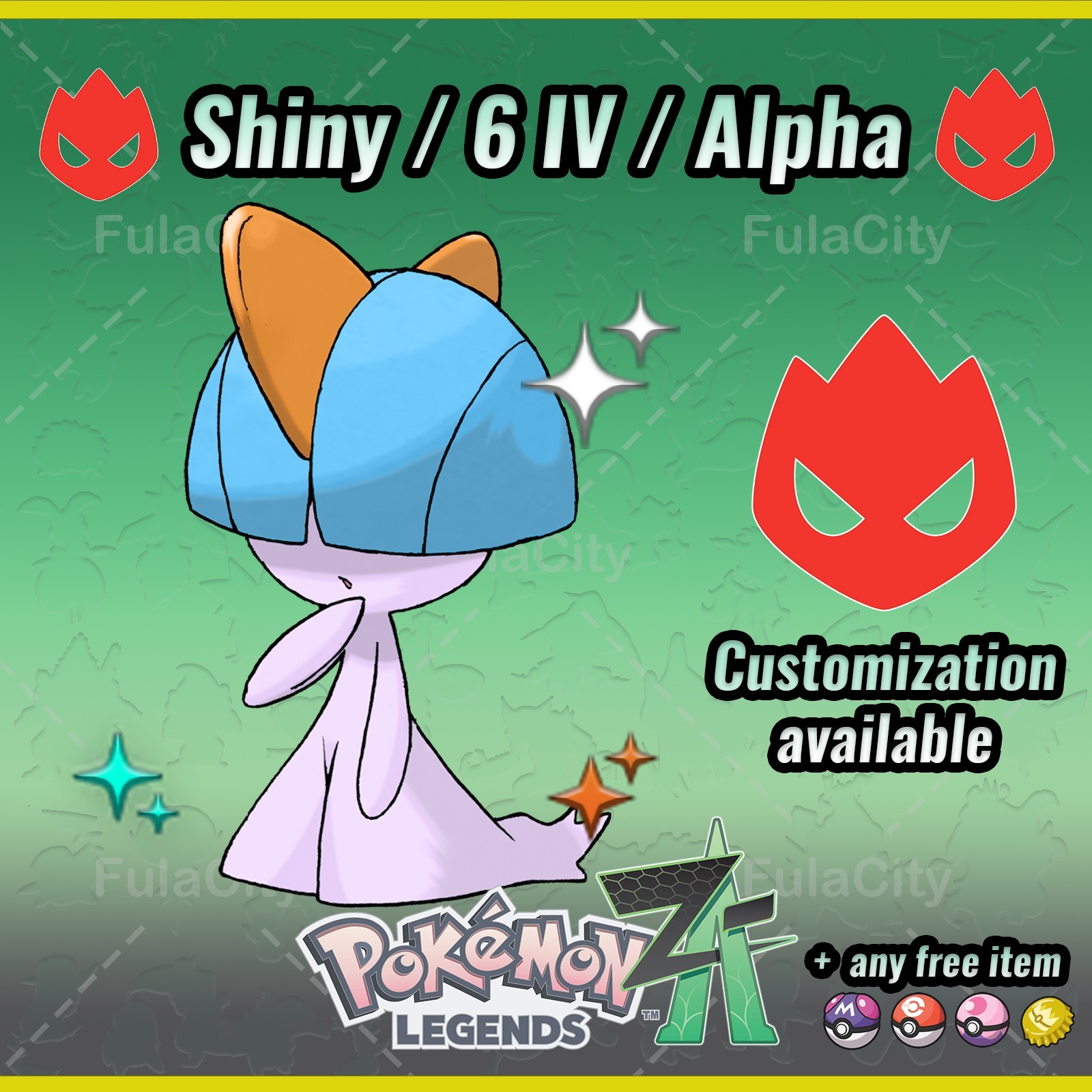 Ralts 🔥 Alpha Shiny (Shalpha) 🔥 Pokemon Legends ZA ⚫ 6 IV 🟢 @ Any item
