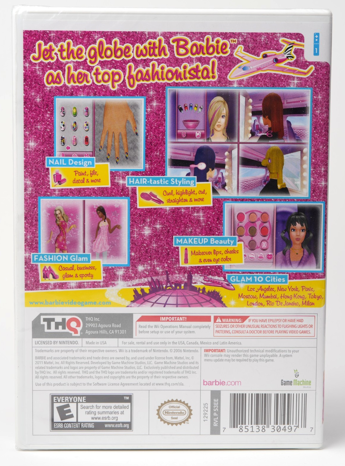 NEW/SEALED Barbie: Jet, Set & Style (Nintendo Wii, 2011)