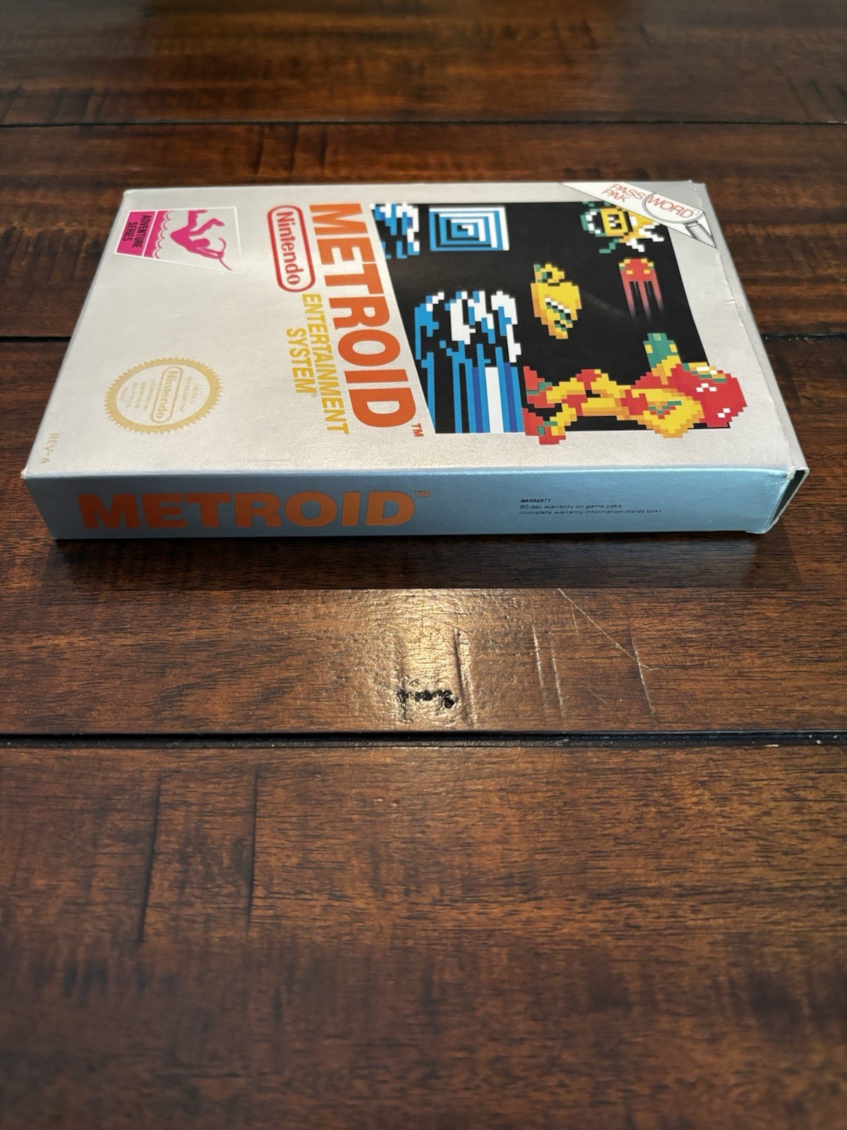 Metroid NES Nintendo BOX ONLY with Foam Insert Vintage Nintendo Silver Box Nice