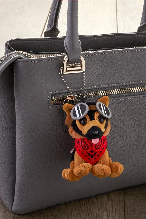 Fallout 4 Dogmeat Keychain Companion Mini Plush Figure Dog Ornament
