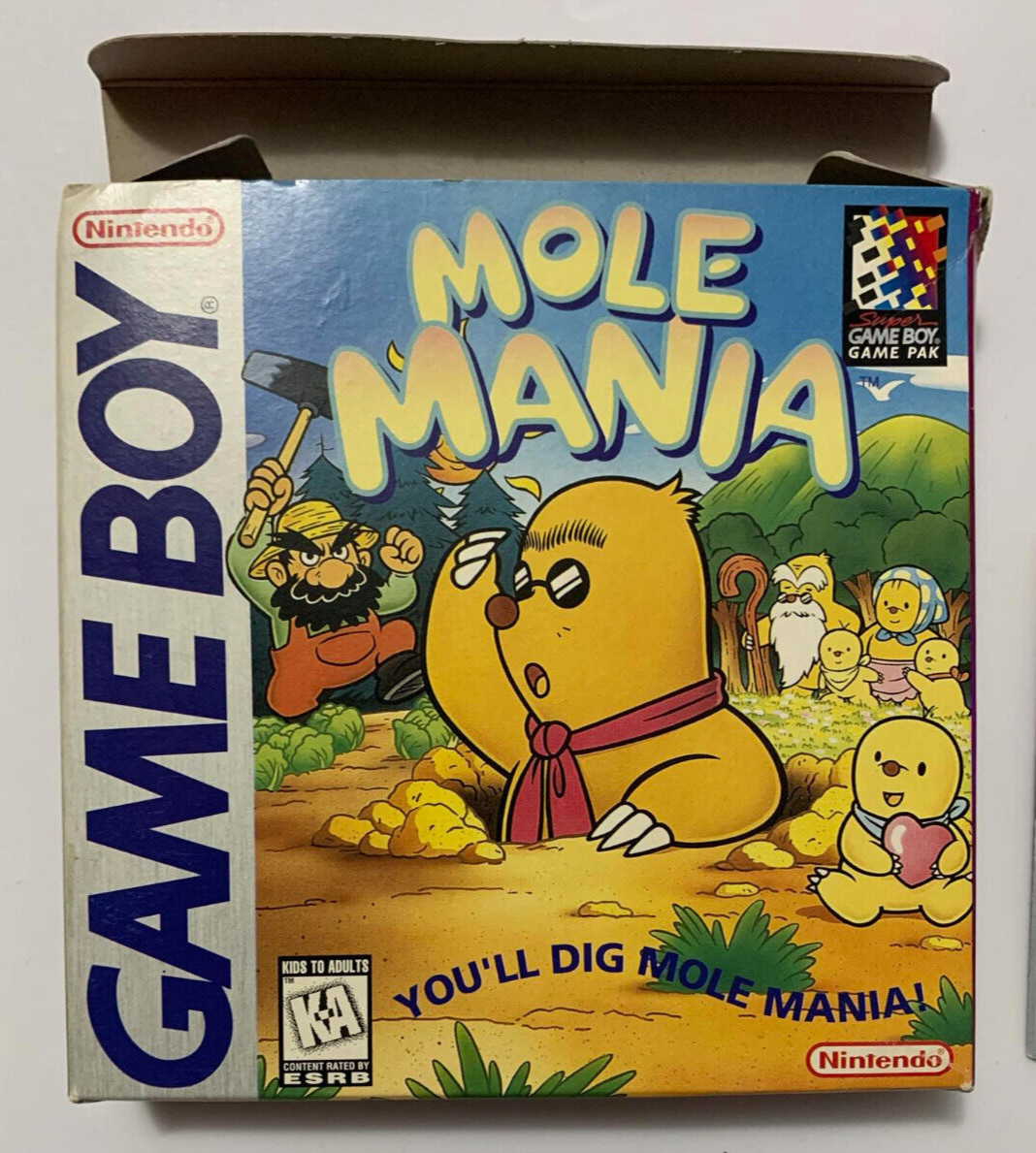 Mole Mania Nintendo Game Boy GB Authentic Box and Manual Only NO GAME