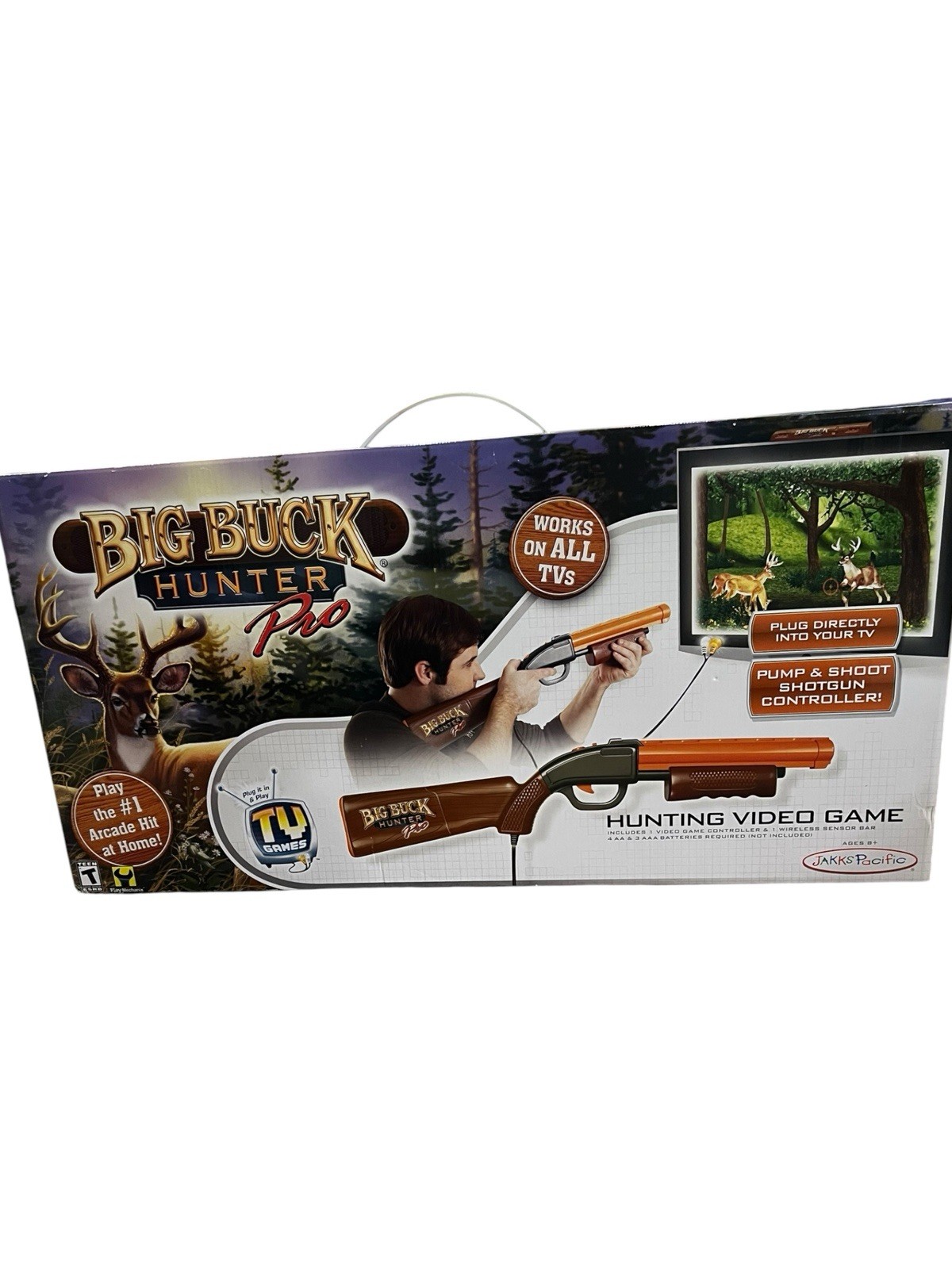 Big Buck Hunter Pro JAKKS Plug & Play TV Game Orange Shotgun | New