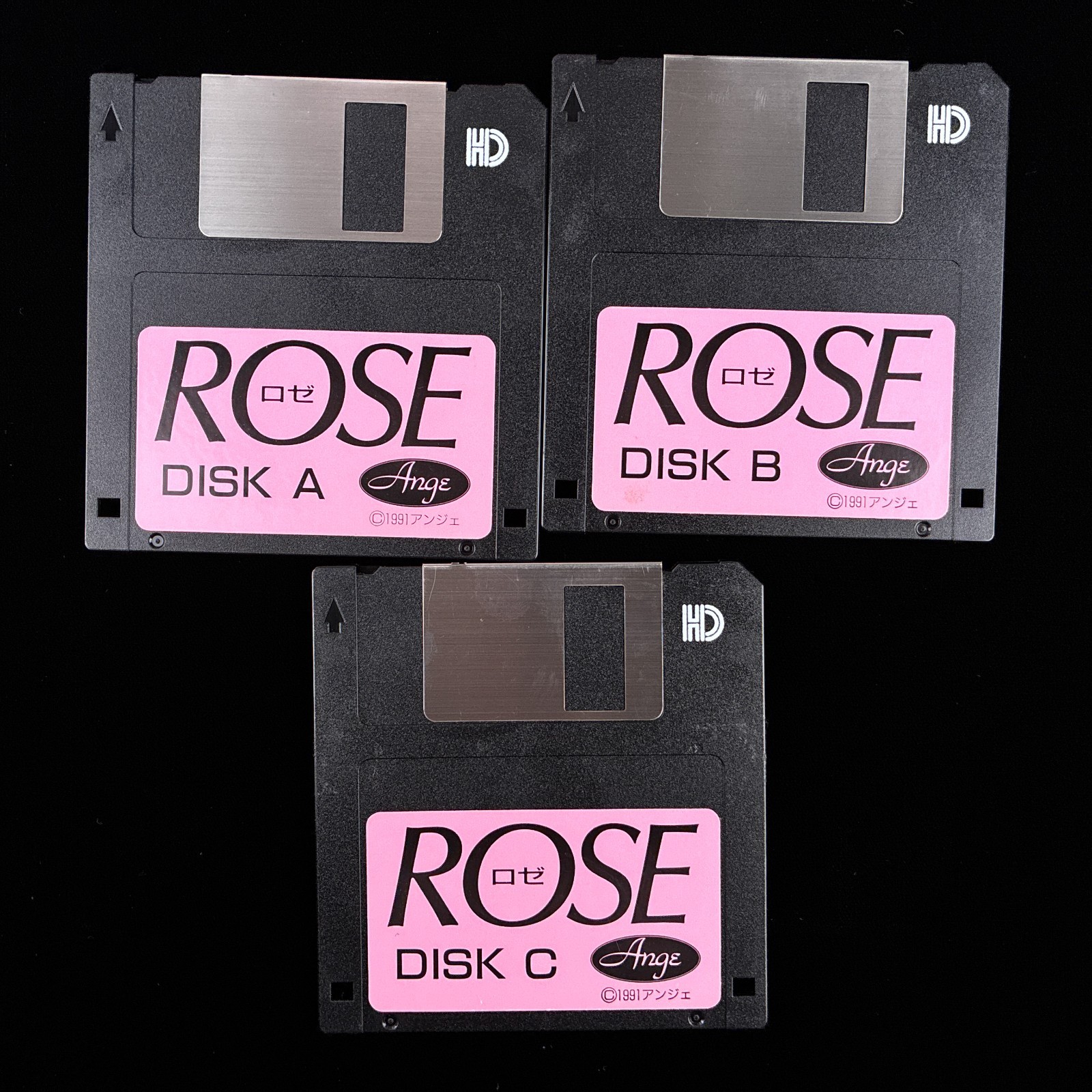 1991 Ange ロゼ ROSE PC-9801 PC98 3.5″ VN Visual Novel Game Japan Import