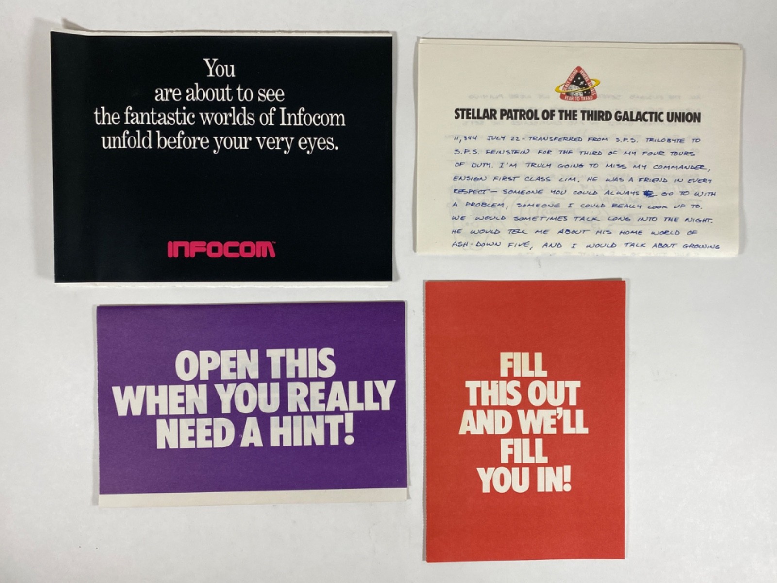 PLANETFALL INFOCOM Atari 400/800 COMPLETE w Feelies Inserts Postcards Folio!