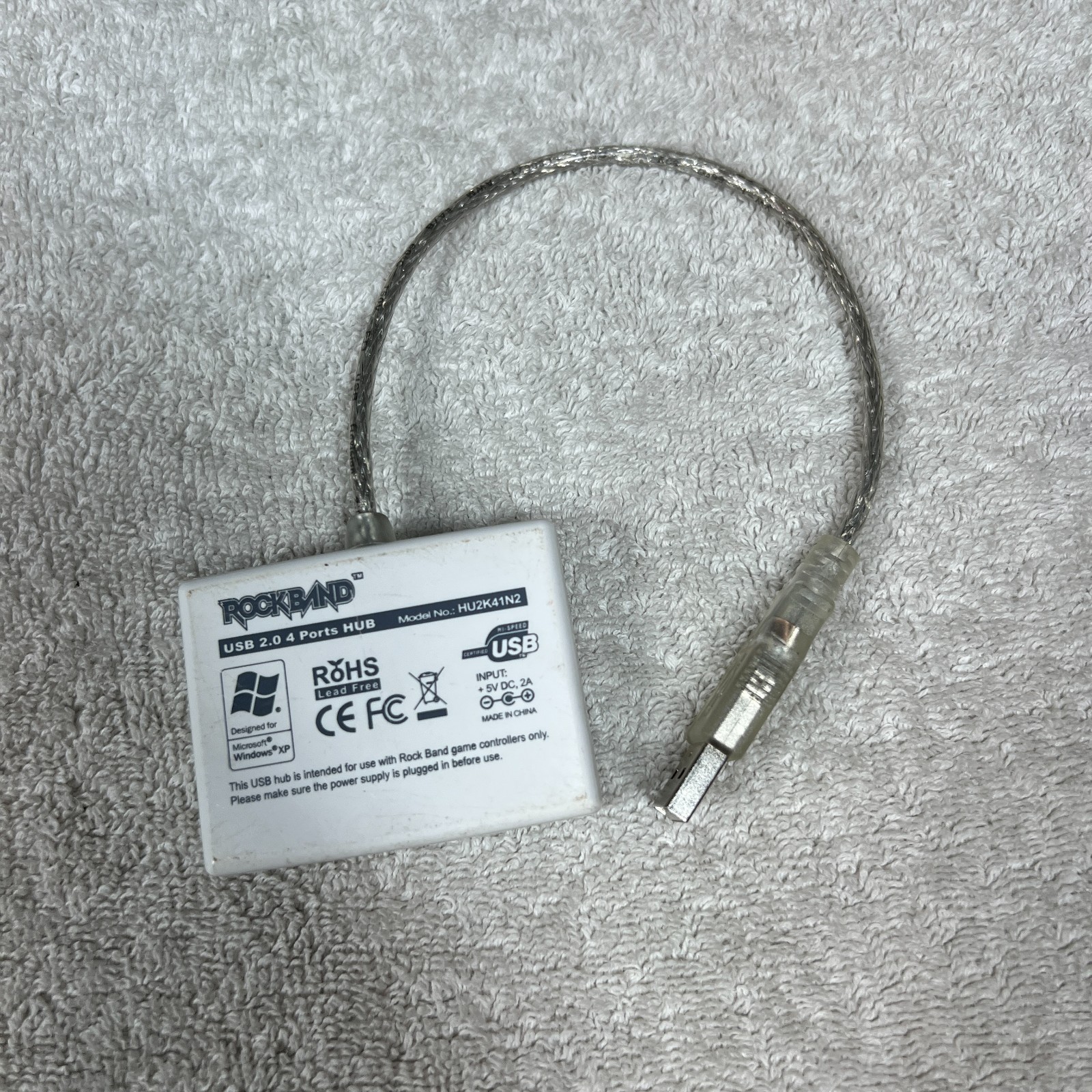 Official Rock Band USB 2.0 4-Port Hub Adapter Xbox 360 Guitar Drums Connector