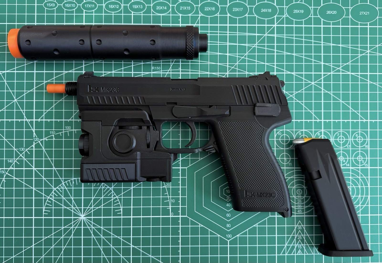 Metal Gear Solid Inspired SOCOM MK23 Snake Pistol 3D Printed Prop