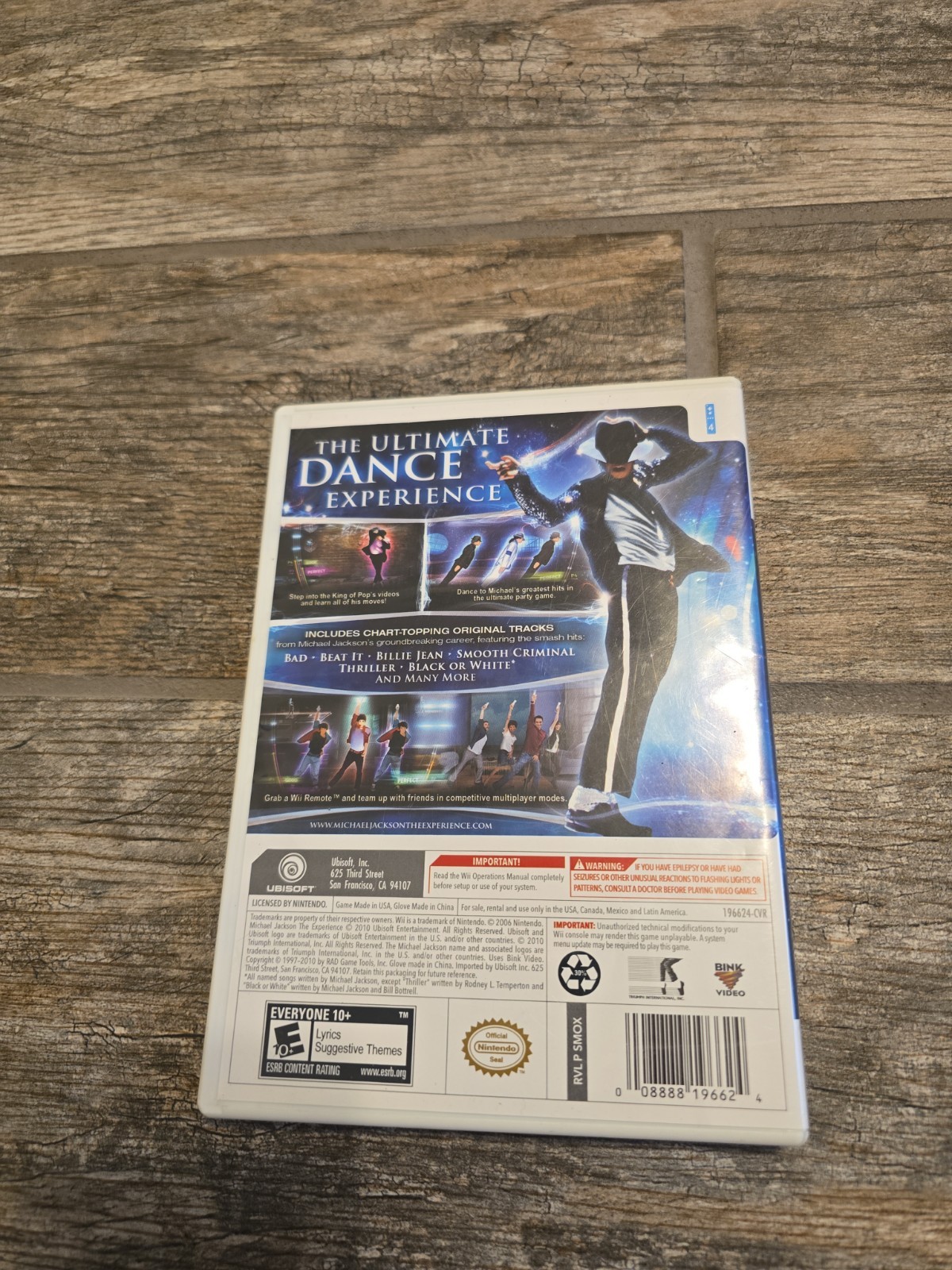 Michael Jackson: The Experience (Nintendo Wii, 2010) includes Manual- No Glove