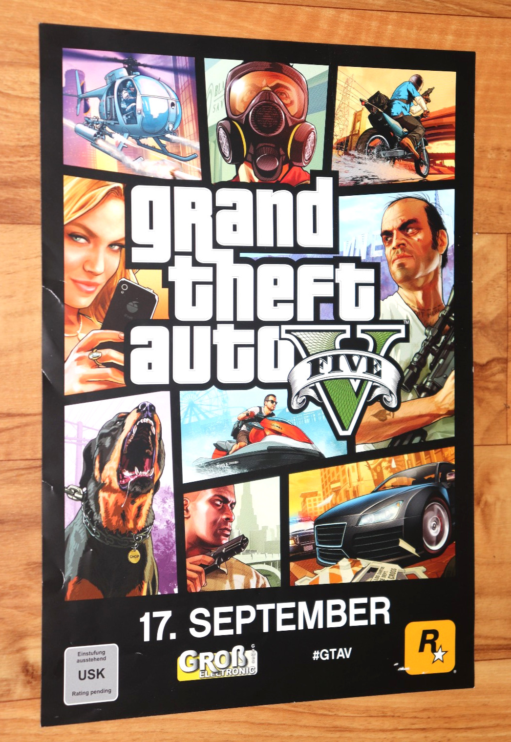 Grand Theft Auto V GTA Very Rare Promo German Poster / Flyer 29.5 x21cm