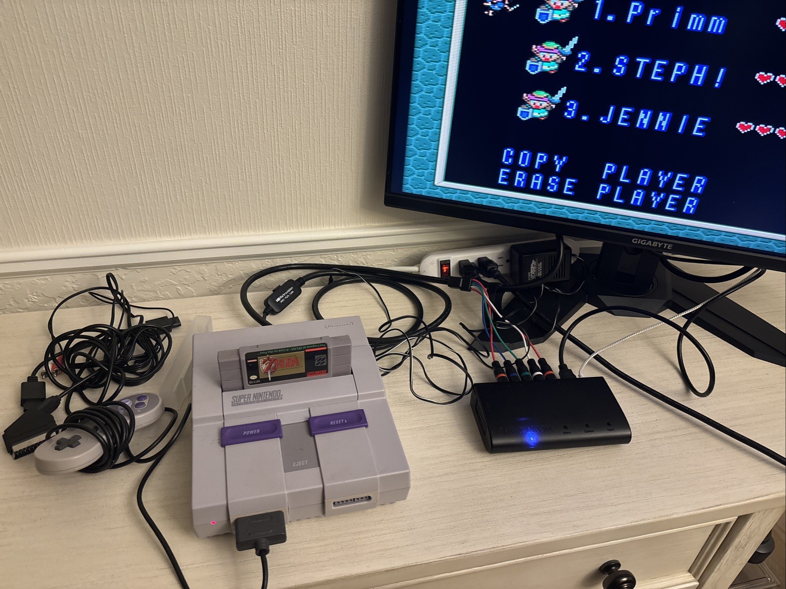 SNES AUTHENTIC Super Nintendo Bundle with Zelda, cables, controller, and more!!!