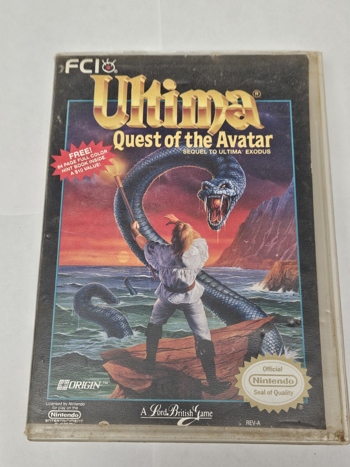 Ultima: Quest of the Avatar (Nintendo Entertainment System 1990) Cartridge& Case
