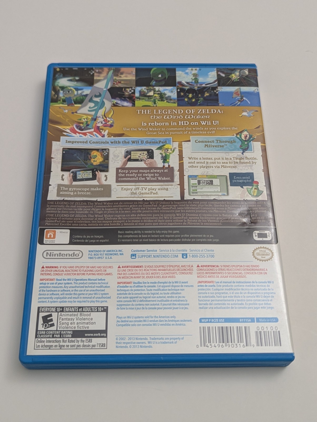 The Legend of Zelda: The Wind Waker HD (Nintendo WII U, 2013) Artwork Damage