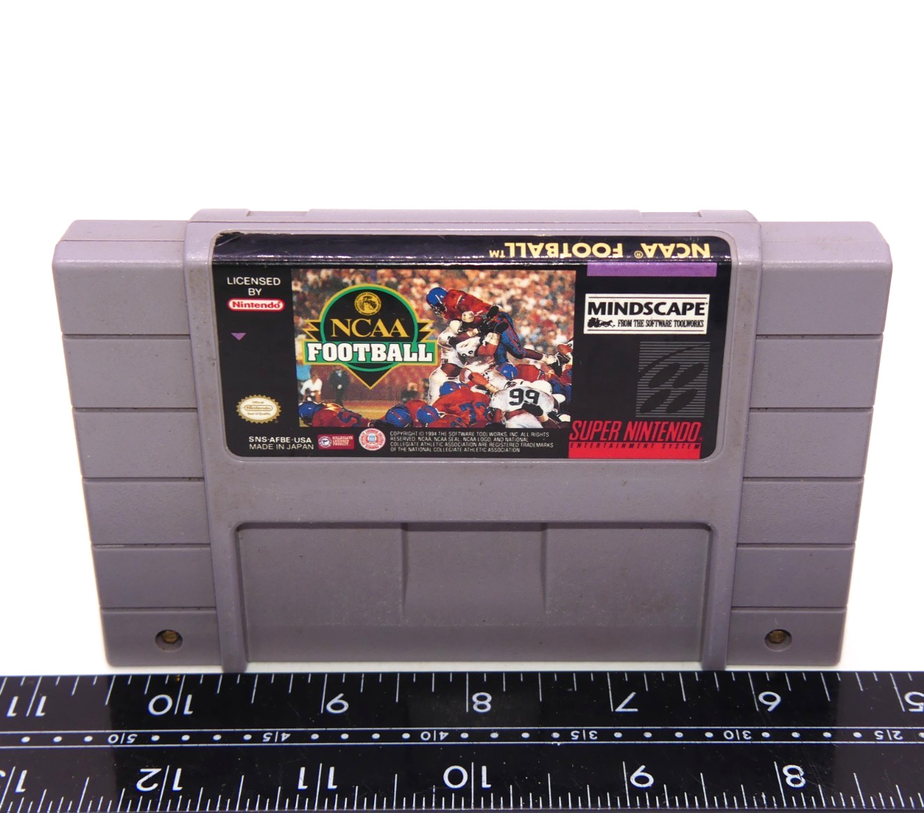 NCAA Football Super Nintendo Game Cartridge SNES College Tested 1994