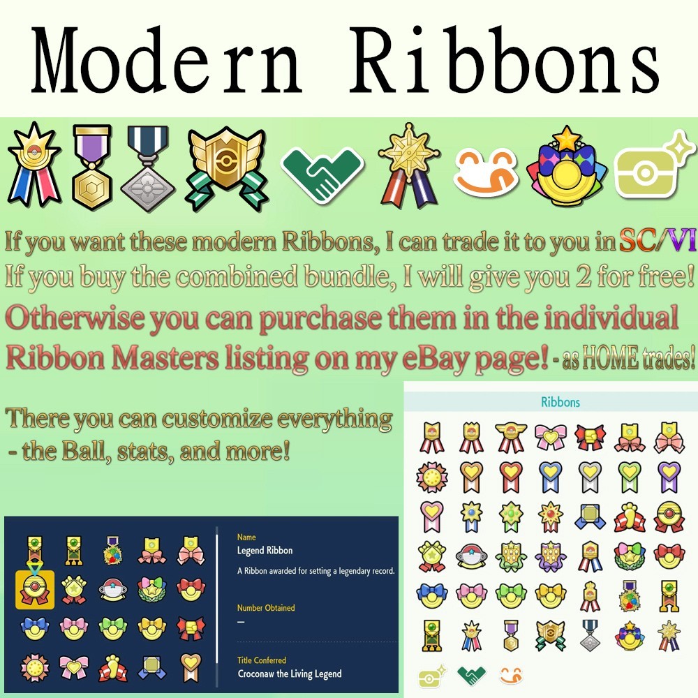 RIBBON MASTER LIVING DEX Battle Ready Trained Titles Champions Home Shiny + 6IV