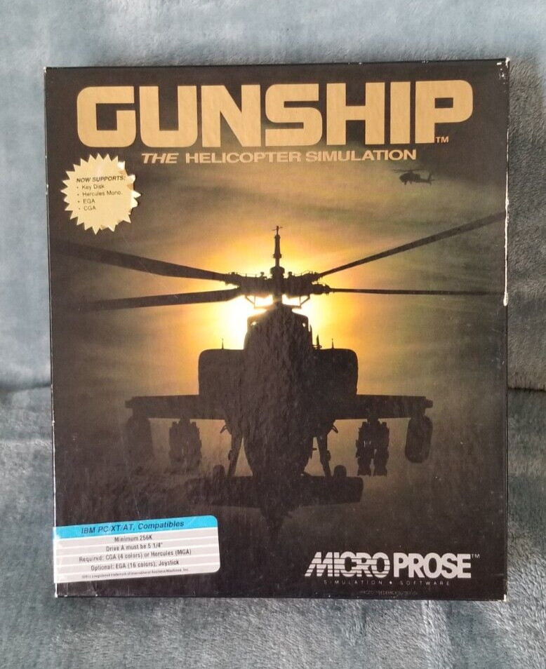 GUNSHIP The Helicopter Simulation Commodore Micro Prose 2 Disks CIB