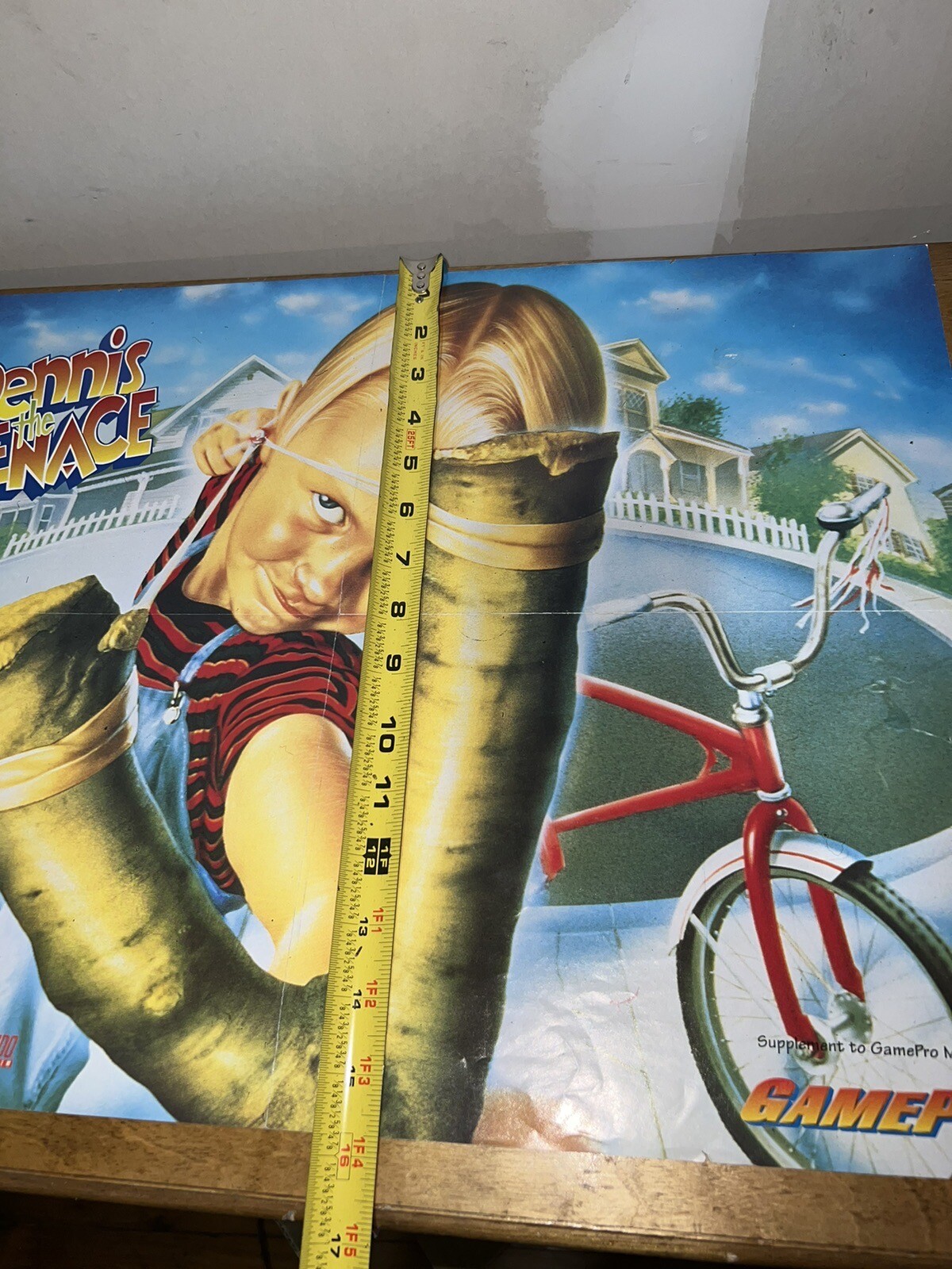 Dennis the Menace Super Nintendo Promo Poster: 2 Sided w/House Map! 1993 Gamepro