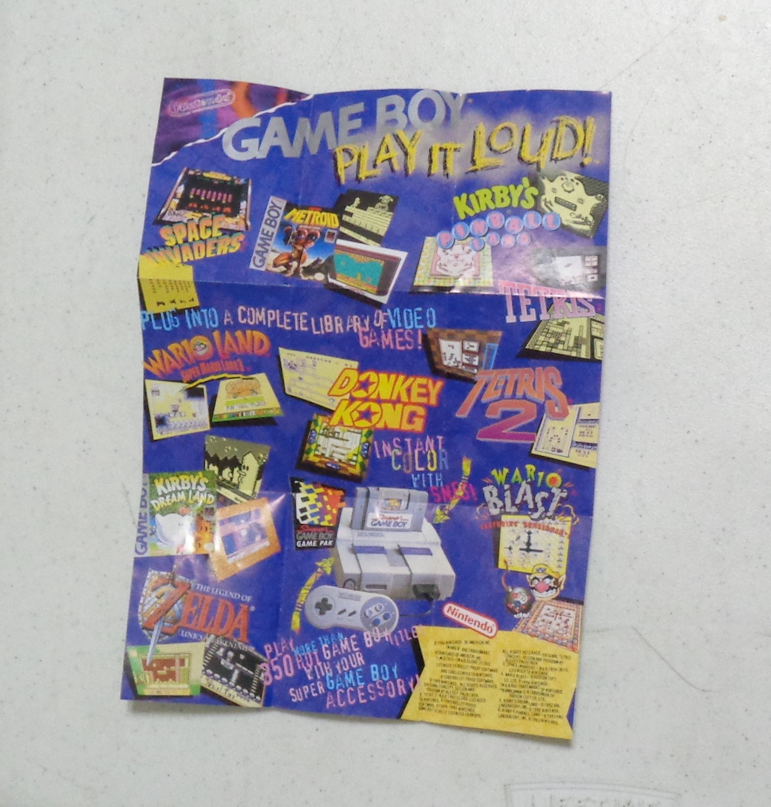 Kirby’s Dream Land Nintendo Game Boy w/Case, Manual, Poster, and Other Paperwork
