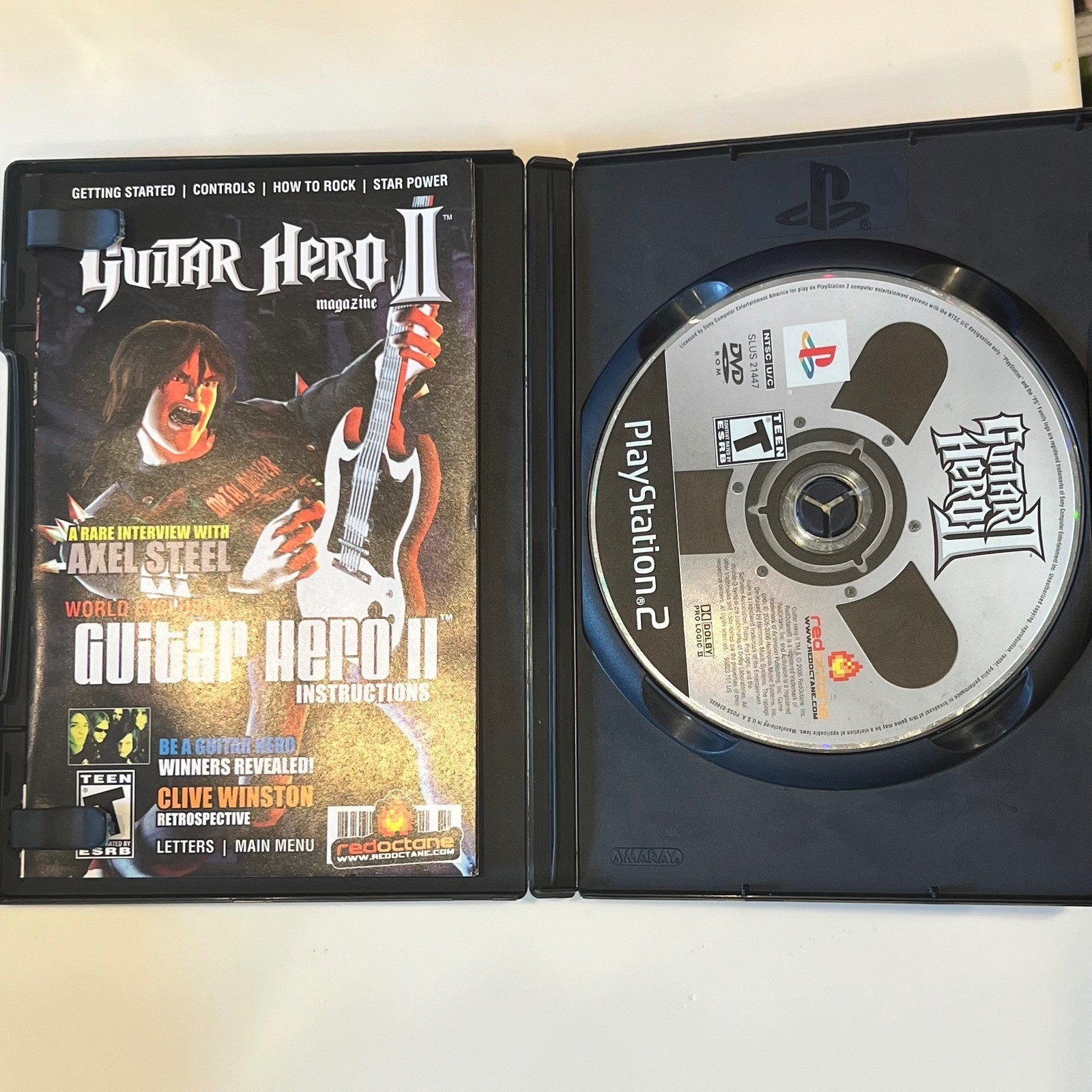 Guitar Hero I & II PS2 Bundle NTSC Black Y2K Retro Rock Gaming Music