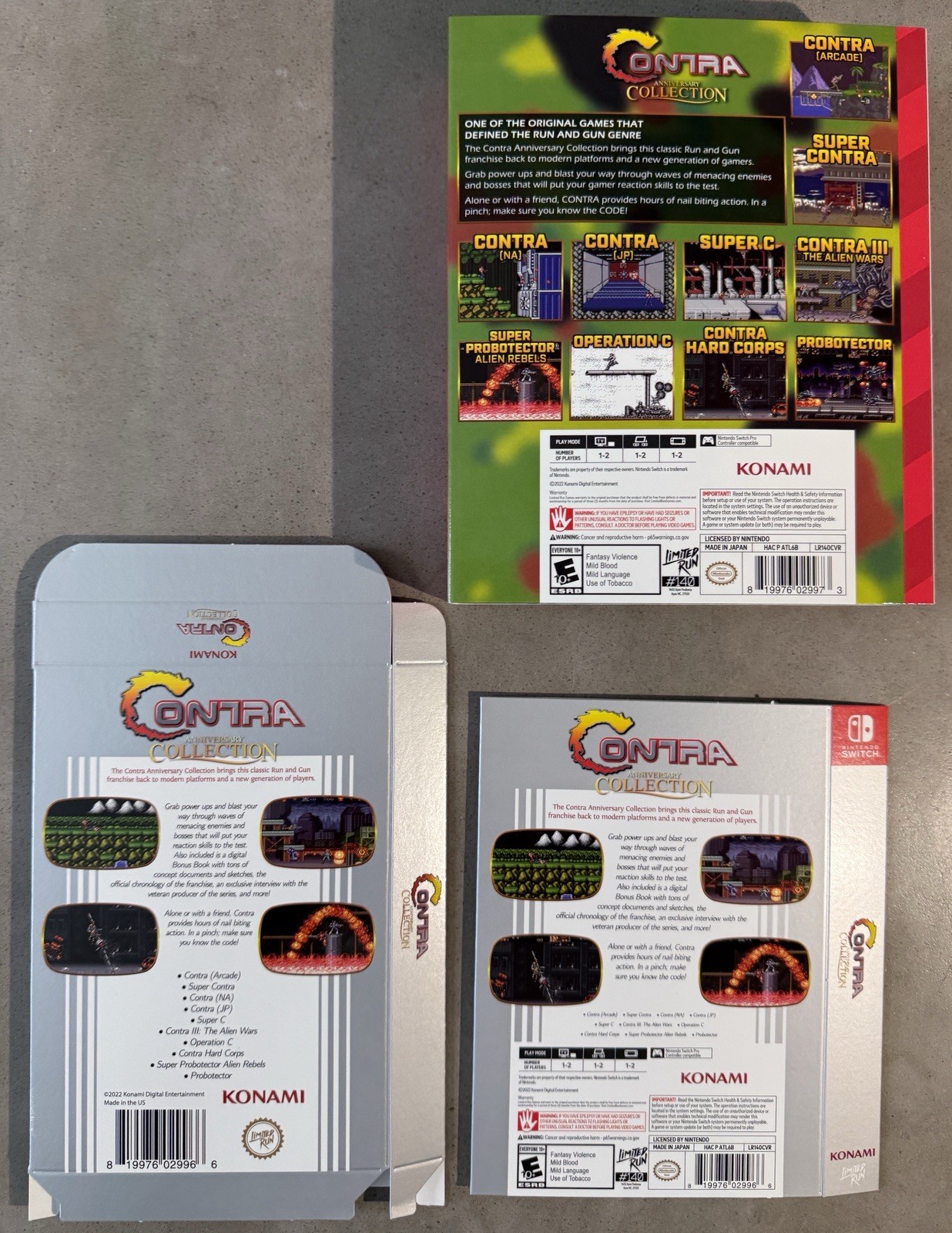 Contra Anniversary Collection Ultimate Edition Switch Limited Run #140 NO GAME