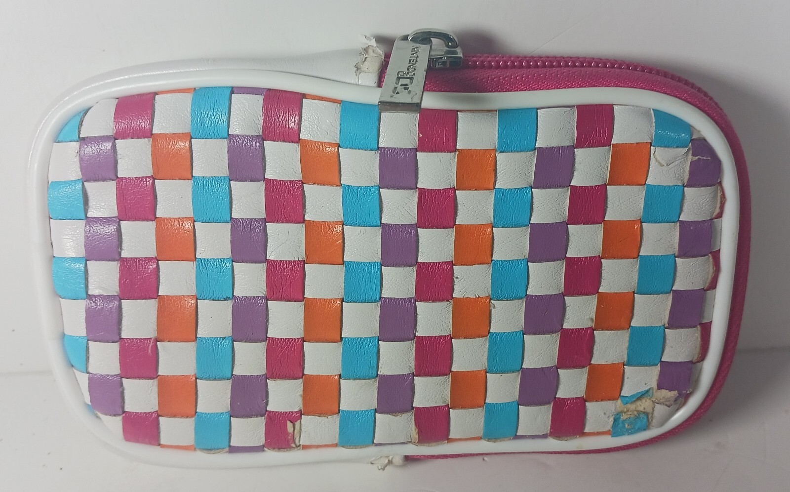 Vintage Rare Nintendo DS Lite Carrying Case White, Orange & Pink Blue Used