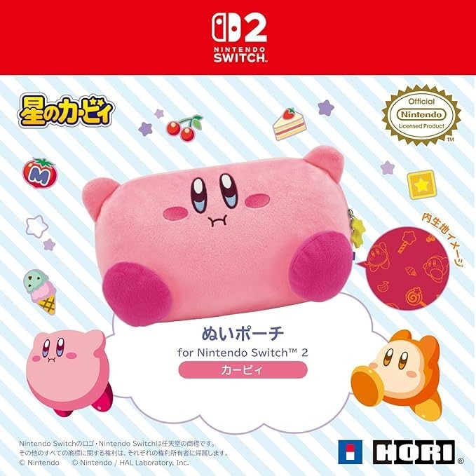 Kirby Plush Pouch for Nintendo Switch 2 OLED HORI Japan Limited NSX-121 JAPAN