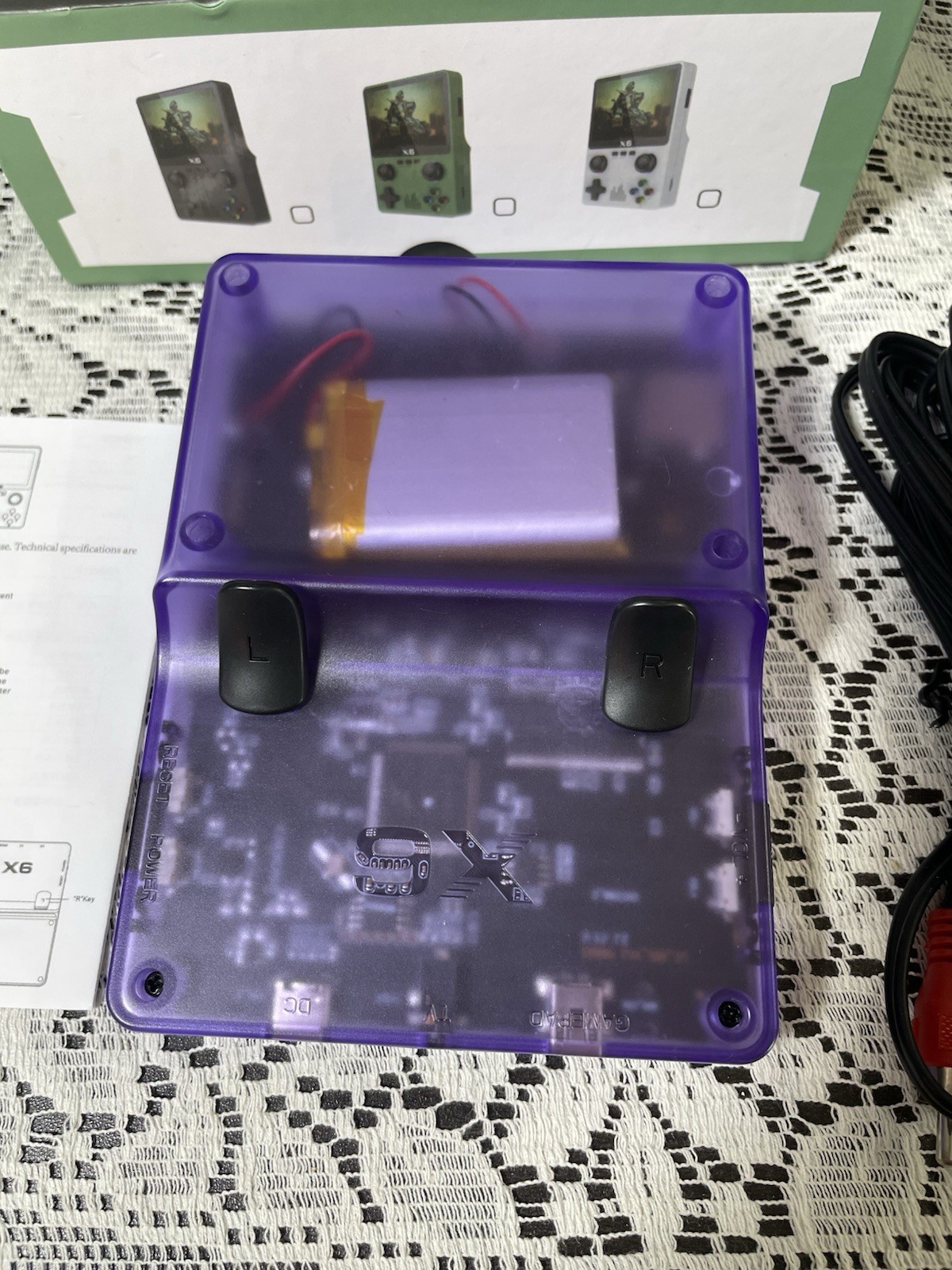 X6 Handheld Game Console Purple TV DC Music Movie E-book Photo Game Recording
