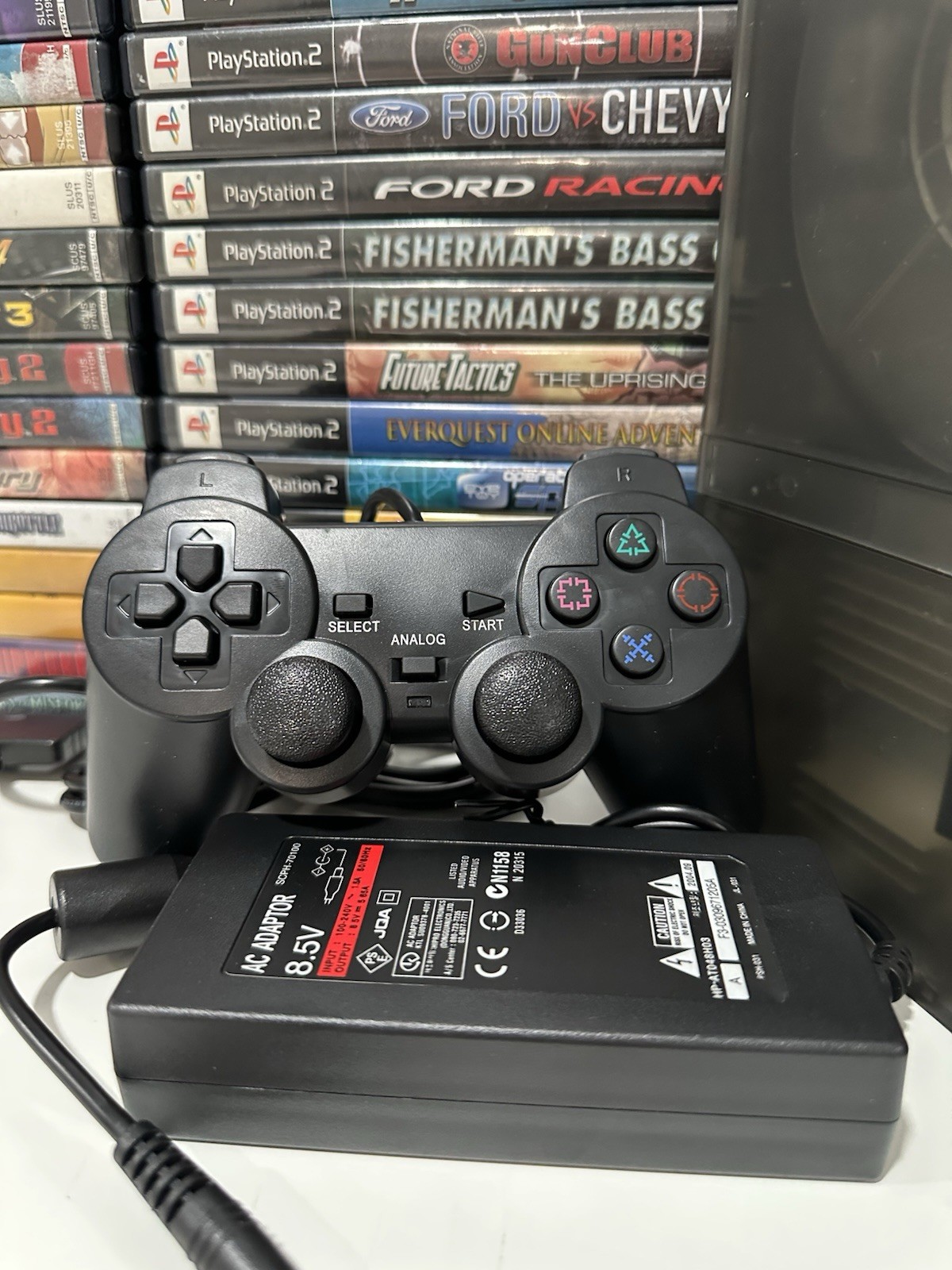 Sony PlayStation 2 PS2 Slim ZEN BLACK Console Bundle –Controller / Cables