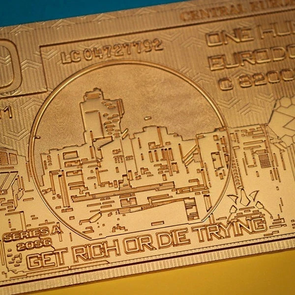 Cyberpunk 2077 Metal EuroDollar Replica | 24k Gold-Plated Limited Edition NEW