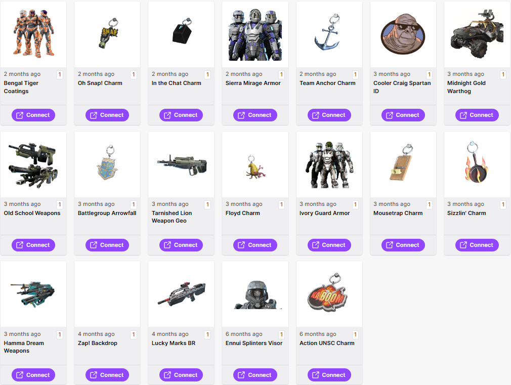 Halo Infinite Twitch Drops – Gladiator’s Edge/Cosmic/Powersuit + More – 11 Items