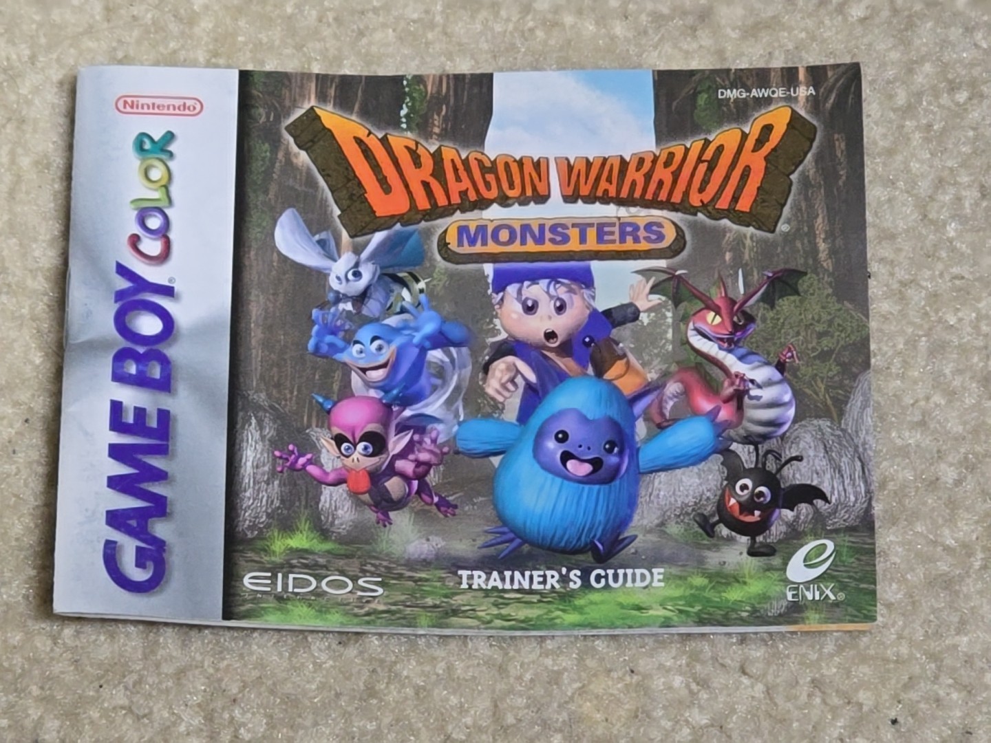 Dragon Warrior Monsters Game Boy Color Gameboy Manual ONLY AUTHENTIC