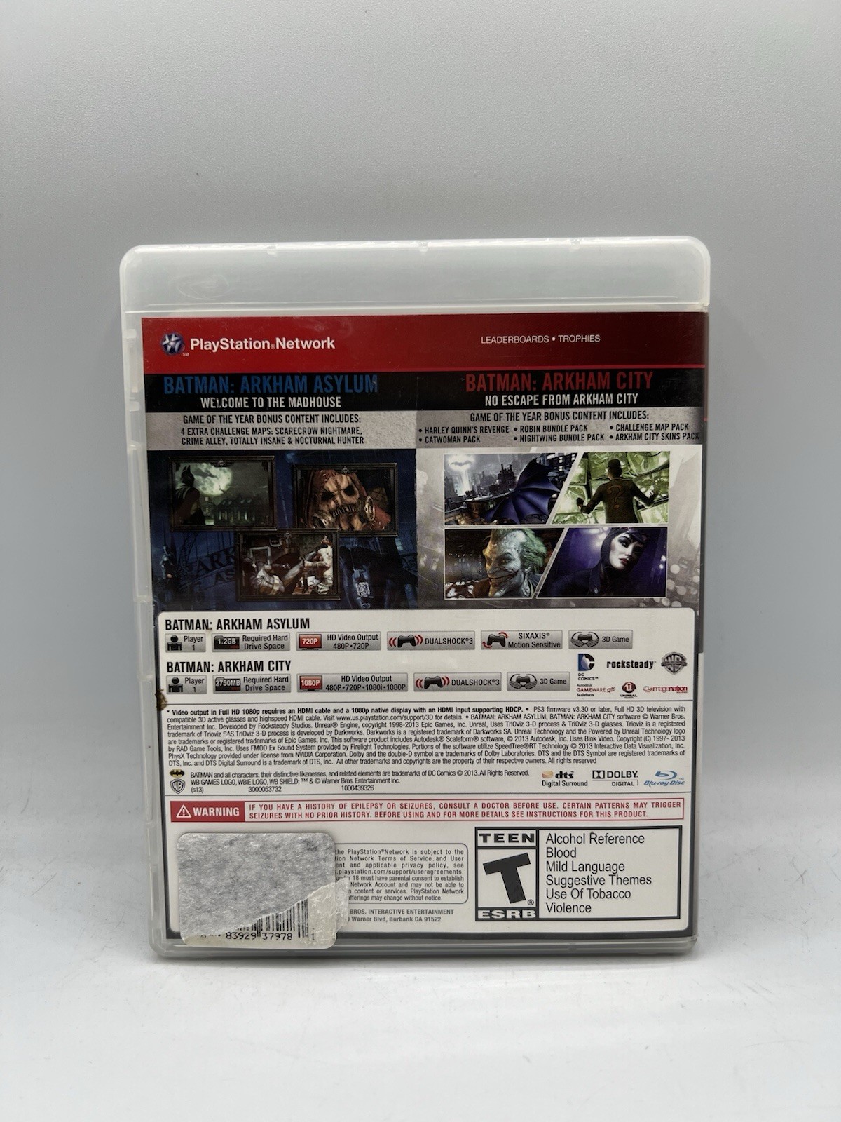 Batman Arkham Asylum & City Dual Pack PS3 PlayStation 3 Greatest Hits Complete