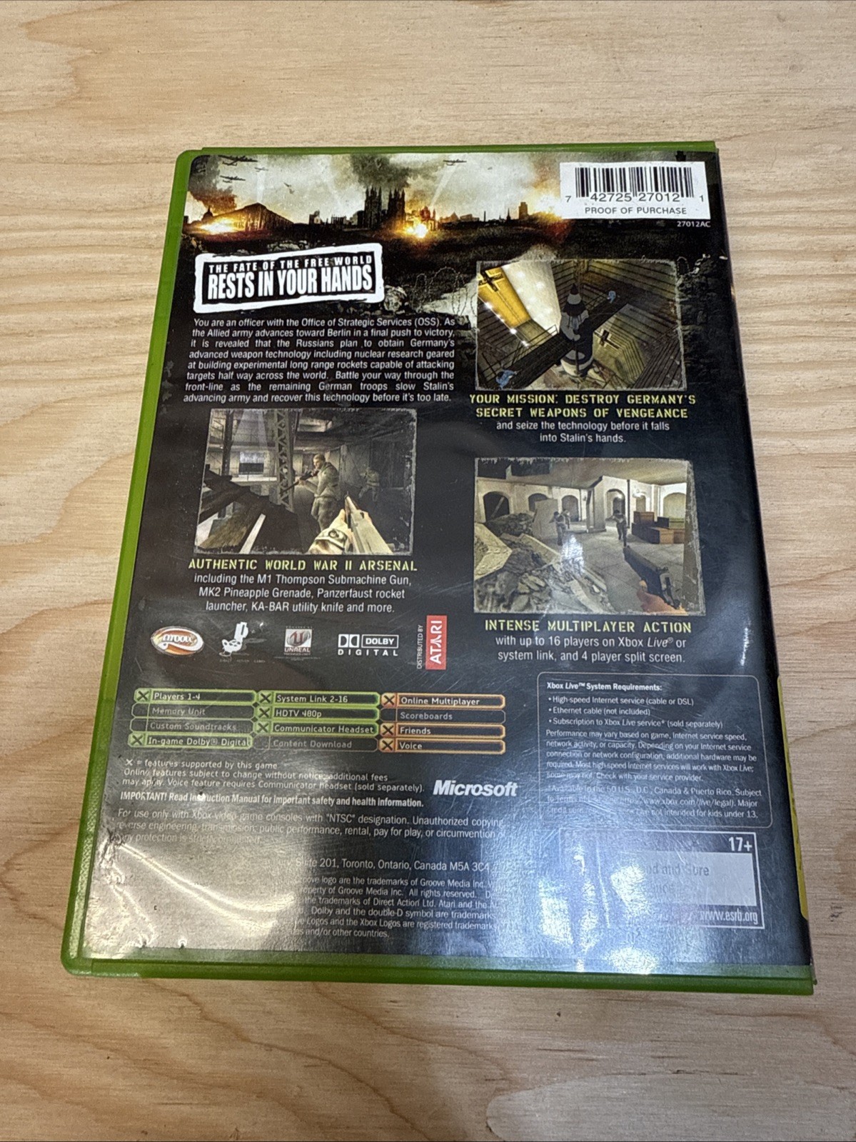 World War II Combat: Road to Berlin (Microsoft Xbox, 2006) CIB Verified Working