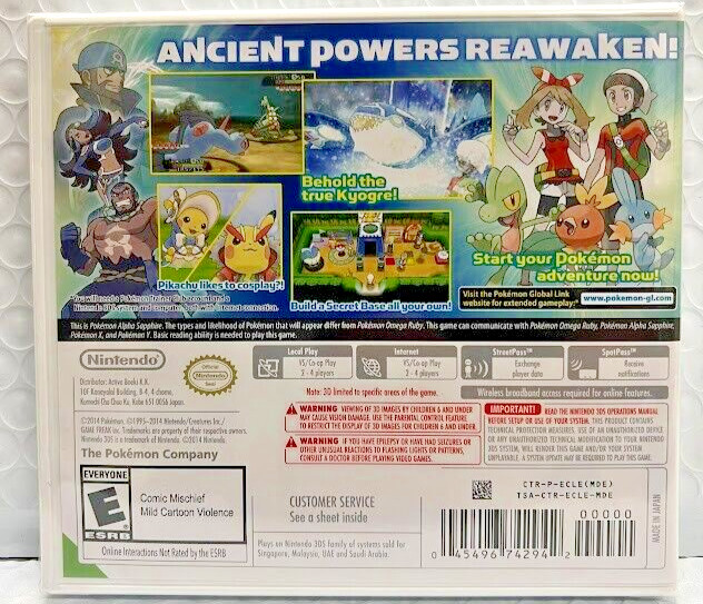 Pokemon X + Y + Alpha Sapphire + Omega Ruby 3DS Brand New 4 Game Bundle Sealed
