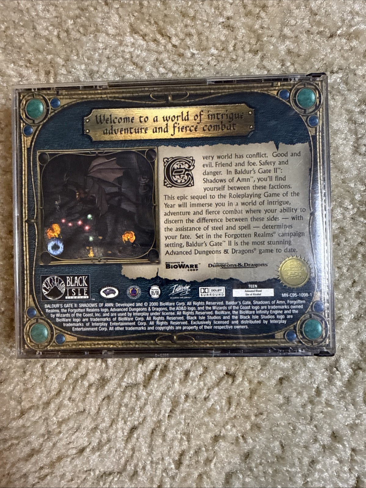 Baldur’s Gate 2 II: Shadows of Amn (PC, 2000) 4 Disc Set Complete Rare