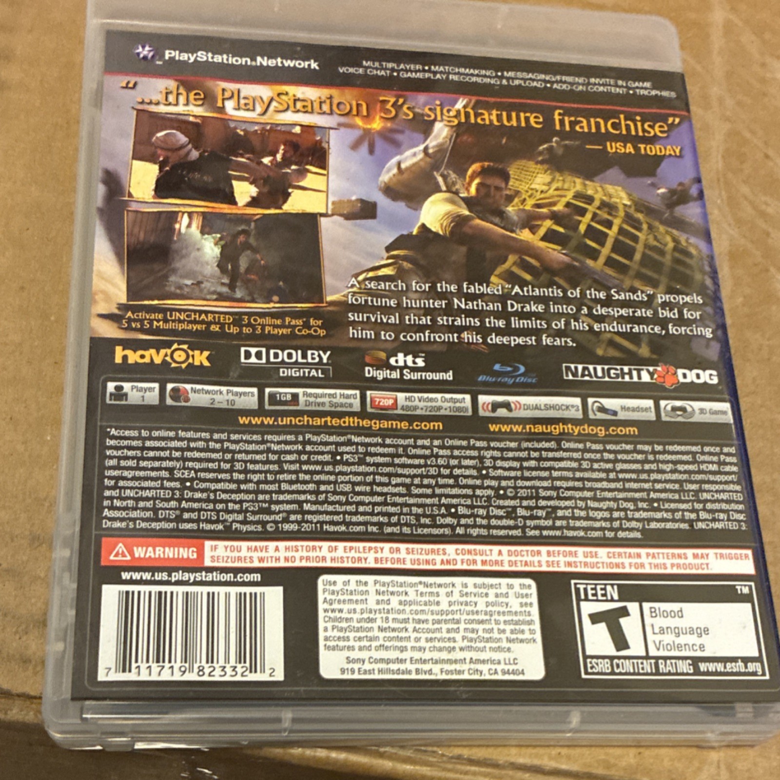 Sony Uncharted 3: Drake’s Deception (Uncharted Series) T PS3 Action NTSC 2011