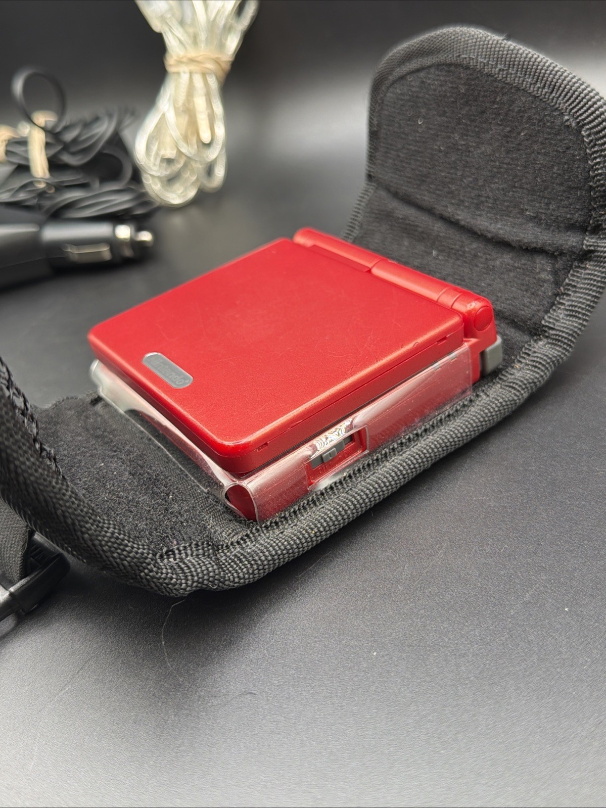 GBA SP Console Flame Red AGS-001 Nintendo Game Boy Advance Tested Good Shape